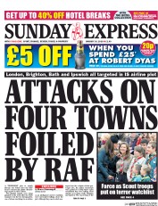 Daily Express Sunday (UK) Newspaper Front Page for 24 January 2016
