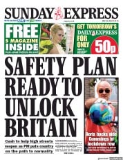 Daily Express Sunday (UK) Newspaper Front Page for 24 May 2020