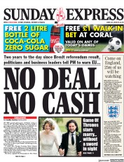 Daily Express Sunday (UK) Newspaper Front Page for 24 June 2018