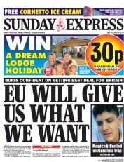Daily Express Sunday (UK) Newspaper Front Page for 24 July 2016