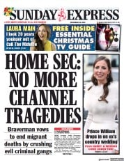 Daily Express Sunday front page for 25 December 2022