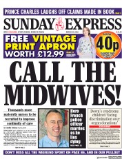 Daily Express Sunday (UK) Newspaper Front Page for 25 March 2018