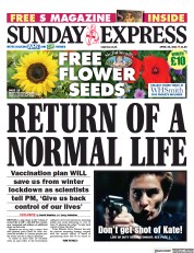 Daily Express Sunday (UK) Newspaper Front Page for 25 April 2021