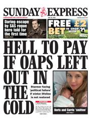 Daily Express Sunday front page for 25 May 2025