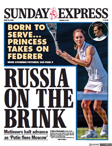Daily Express Sunday Newspaper Front Page (UK) for 25 June 2023