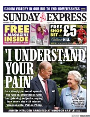 Daily Express Sunday front page for 26 December 2021
