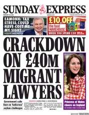 Daily Express Sunday front page for 26 February 2023