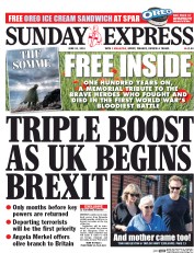 Daily Express Sunday (UK) Newspaper Front Page for 26 June 2016
