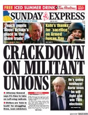 Daily Express Sunday front page for 26 June 2022