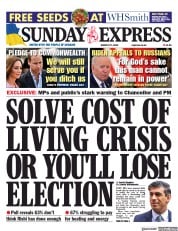 Daily Express Sunday front page for 27 March 2022