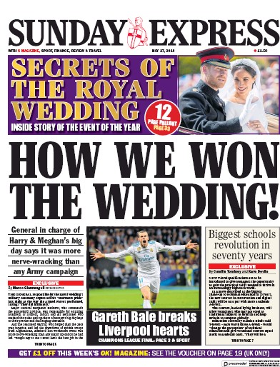 Daily Express Sunday Newspaper Front Page (UK) for 27 May 2018