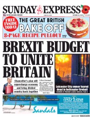 Daily Express Sunday (UK) Newspaper Front Page for 28 October 2018