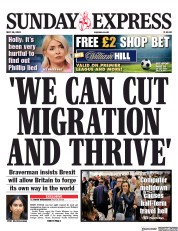 Daily Express Sunday front page for 28 May 2023