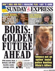 Daily Express Sunday front page for 28 August 2022