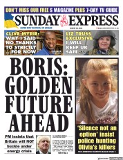 Daily Express Sunday (UK) Newspaper Front Page for 28 August 2022