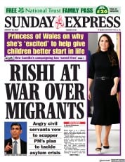 Daily Express Sunday front page for 29 January 2023
