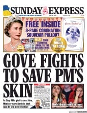 Daily Express Sunday front page for 29 May 2022
