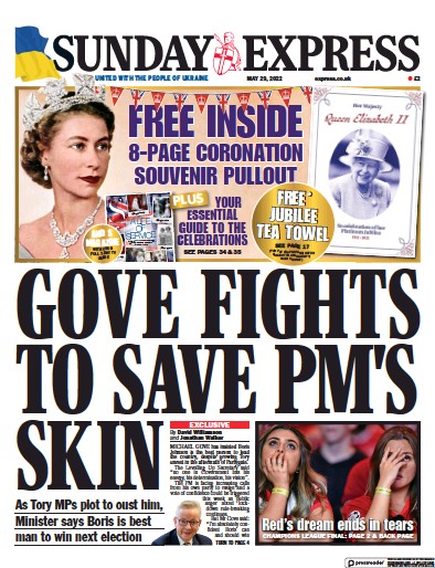 Daily Express Sunday Newspaper Front Page (UK) for 29 May 2022