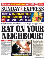 Daily Express Sunday (UK) Newspaper Front Page for 29 July 2018