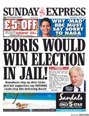 Daily Express Sunday (UK) Newspaper Front Page for 29 September 2019