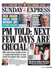 Daily Express Sunday front page for 2 January 2022