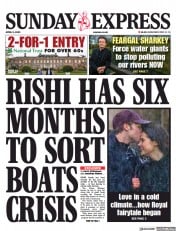 Daily Express Sunday front page for 2 April 2023
