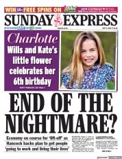 Daily Express Sunday (UK) Newspaper Front Page for 2 May 2021
