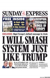 Daily Express Sunday (UK) Newspaper Front Page for 2 June 2019