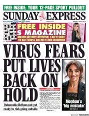 Daily Express Sunday (UK) Newspaper Front Page for 2 August 2020