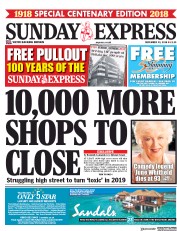 Daily Express Sunday (UK) Newspaper Front Page for 30 December 2018