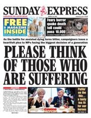 Daily Express Sunday front page for 30 March 2025