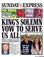 Daily Express Sunday front page for 30 April 2023