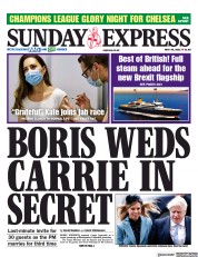 Daily Express Sunday (UK) Newspaper Front Page for 30 May 2021