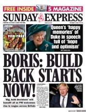 Daily Express Sunday (UK) Newspaper Front Page for 3 October 2021