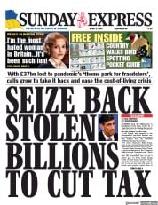 Daily Express Sunday front page for 3 April 2022