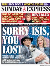 Daily Express Sunday (UK) Newspaper Front Page for 3 June 2018