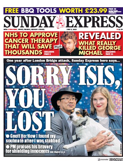Daily Express Sunday Newspaper Front Page (UK) for 3 June 2018
