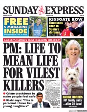 Daily Express Sunday front page for 3 September 2023