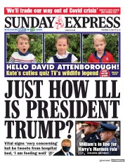 Daily Express Sunday (UK) Newspaper Front Page for 4 October 2020