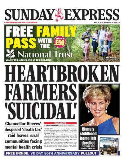 Daily Express Sunday Newspaper Front Page (UK) for 4 May 2025