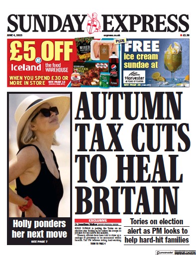 Daily Express Sunday Newspaper Front Page (UK) for 4 June 2023