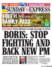 Daily Express Sunday front page for 4 September 2022