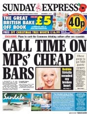 Daily Express Sunday (UK) Newspaper Front Page for 5 November 2017