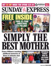 Daily Express Sunday (UK) Newspaper Front Page for 5 December 2021