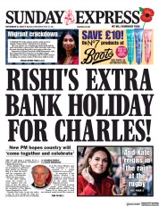 Daily Express Sunday (UK) Newspaper Front Page for 6 November 2022