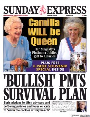 Daily Express Sunday front page for 6 February 2022
