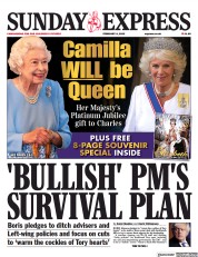 Daily Express Sunday (UK) Newspaper Front Page for 6 February 2022