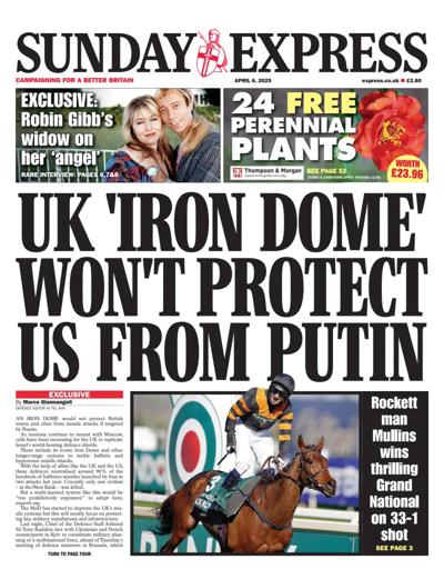 Daily Express Sunday Newspaper Front Page (UK) for 6 April 2025