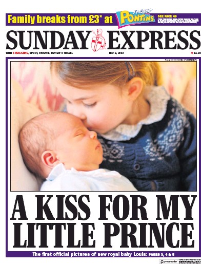 Daily Express Sunday Newspaper Front Page (UK) for 6 May 2018