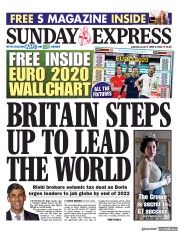 Daily Express Sunday (UK) Newspaper Front Page for 6 June 2021